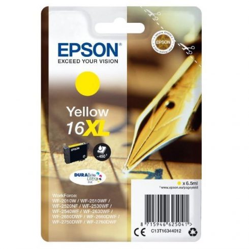 Epson tintni uložak/ T1634/ C13T16344012/ Pojedinačni paket 16XL DURABrite Ultra Ink/ Žuta