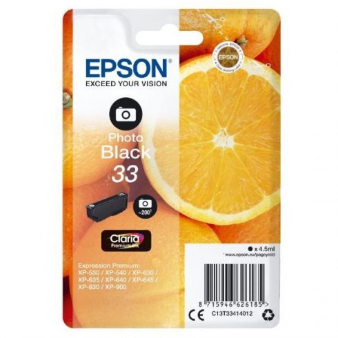 Epson tintni uložak/ T3341/ Singlepack 33 Claria Premium Ink/ Photo Black