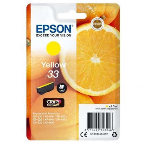 Epson tintni uložak/ T3344/ Singlepack 33 Claria Premium Ink/ žuta