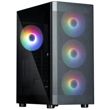   Zalman kućište i4 TG / Middle Tower / 4x 140 mm RBG LED ventilator / 2x USB 3.0 / 1x USB 2.0 / mrežasta ploča / kaljeno staklo / crno