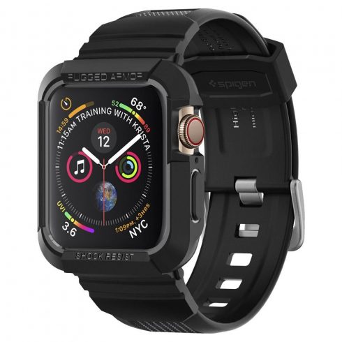 Spigen Rugged Armor Pro Case – remen s kućištem za Apple Watch 44 / 45 mm (crna)