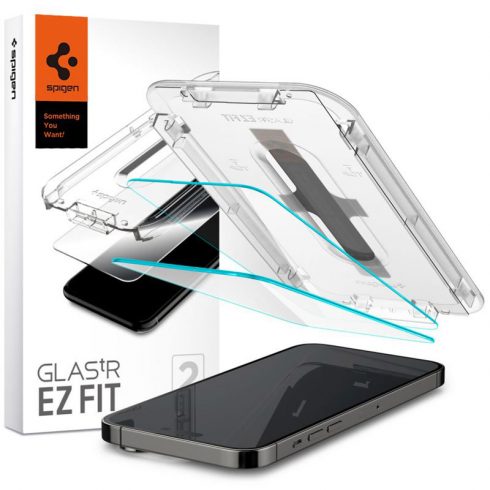 Spigen Glas.TR EZ Fit 2-Pack - Kaljeno staklo za iPhone 14 Pro Max 2 komada