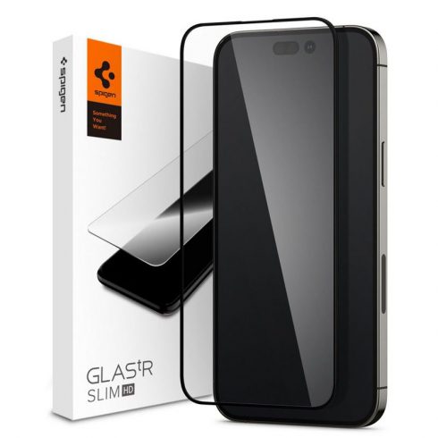 Spigen Glass FC - Kaljeno staklo za iPhone 14 Pro Max (crni okvir)