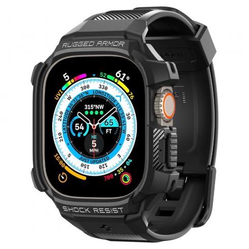 Spigen Rugged Armor Pro Case – remen s kućištem za Apple Watch Ultra 49 mm (crni)