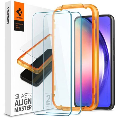 Spigen Alm Glas.TR 2-Pack - Kaljeno staklo Samsung Galaxy A54 5G (prozirno)