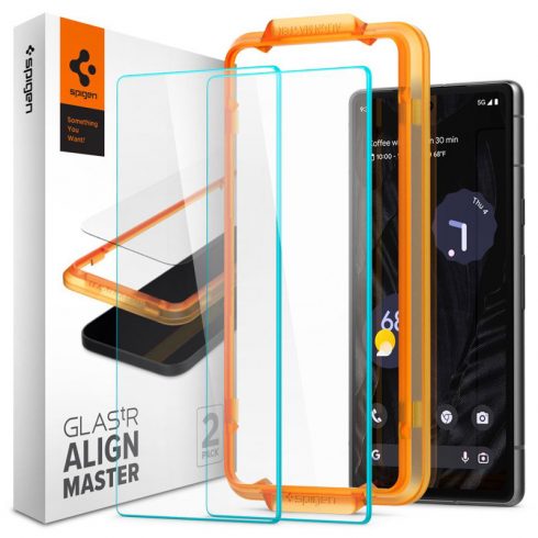 Spigen Alm Glas.TR 2-Pack - kaljeno staklo za Google Pixel 7A (prozirno)