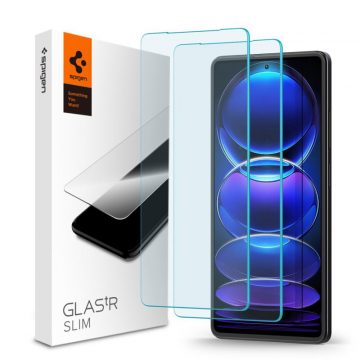   Spigen Glas.TR Slim 2-Pack - Kaljeno staklo za Xiaomi Redmi Note 12 Pro 5G/12 Pro+ 5G/POCO X5 Pro 5G