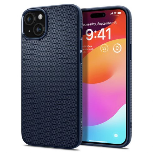 Spigen Liquid Air - maska ​​za iPhone 15 (tamnarsko plava)