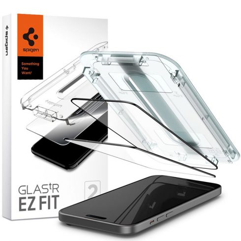 Spigen GLAS.TR EZ FIT FC 2-Pack - Kaljeno staklo za iPhone 15 Plus 2 kom (crni okvir)