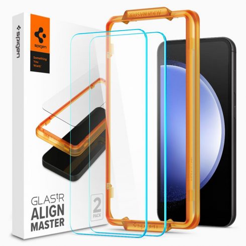 Spigen Alm Glas.TR 2-Pack - Kaljeno staklo za Samsung Galaxy S23 FE (prozirno)