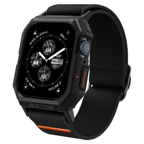 Spigen Lite Fit "Pro" - Torbica s remenom za Apple Watch 4/5/6/7/8/9/SE 44/45 mm (Crna mat)