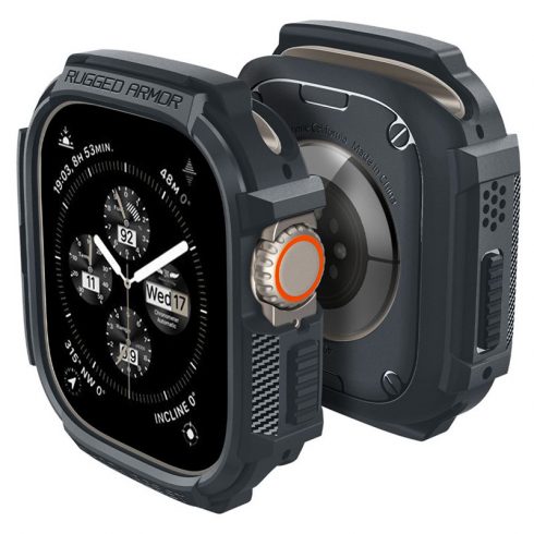 Spigen Rugged Armor - Torbica za Apple Watch Ultra 1/2 49 mm (tamno siva)