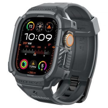   Spigen Rugged Armor Pro - remen s kućištem za Apple Watch Ultra 49 mm (tamno siva)