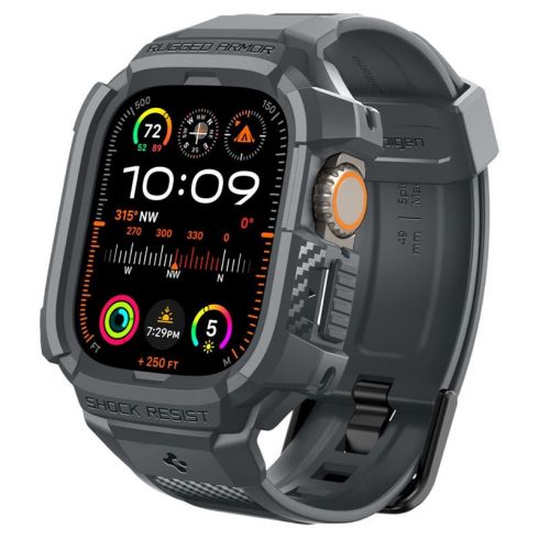 Spigen Rugged Armor Pro - remen s kućištem za Apple Watch Ultra 49 mm (tamno siva)