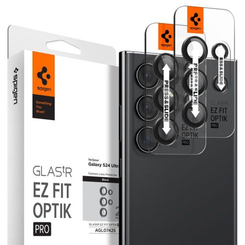 Spigen Optik.TR EZ Fit Camera Lens Protector 2-Pack - Zaštitno staklo za leće za Samsung Galaxy S24 Ultra (2 kom) (crno)