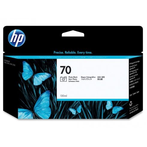 HP 70 Photo Black DesignJet Ink Cartridge, 130 ml