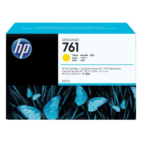 HP 761 DesignJet Yellow Ink Cartridge, 400 ml