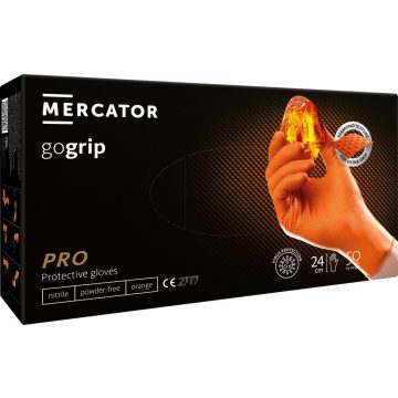   Narančaste nitrilne rukavice Mercator Gogrip Orange 50 kom, veličina S