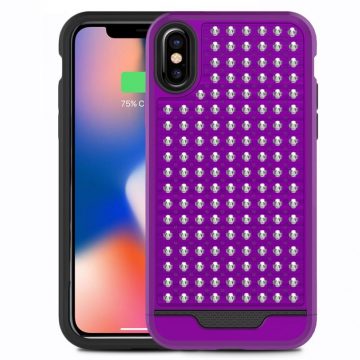   Zizo Star Diamond Hybrid Cover za iPhone X (ljubičasta/crna)