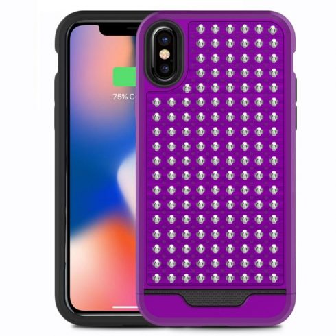 Zizo Star Diamond Hybrid Cover za iPhone X (ljubičasta/crna)