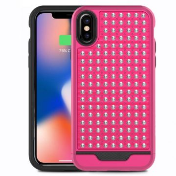 Zizo Star Diamond Hybrid Cover za iPhone X (roza/crna)