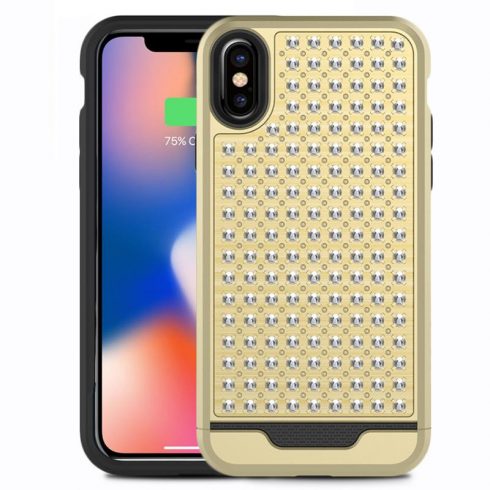 Zizo Star Diamond Hybrid Cover za iPhone X (zlatna/crna)