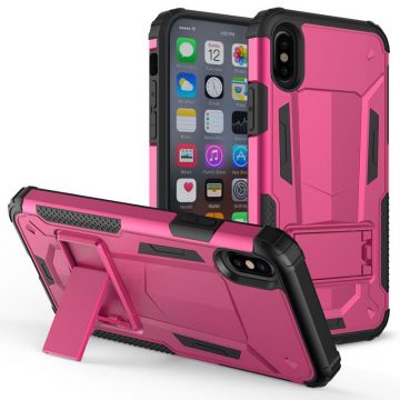   Zizo Hybrid Transformer Cover - Tough Cover za iPhone X sa postoljem (vruće ružičasta/crna)