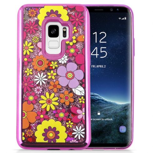 Zizo Liquid Glitter Star Case za Samsung Galaxy S9 (Multiflowers)