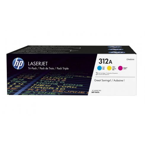 HP 312A Trostruki paket originalnih LaserJet toner uložaka (cijan, magenta, žuta)