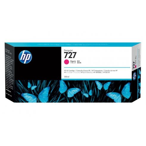 HP 727 Magenta DesignJet Ink Cartridge, 300 ml