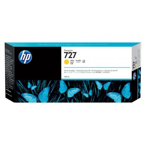 HP 727 DesignJet Yellow Ink Cartridge, 300 ml