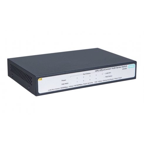 HPE prekidač 1420 5G PoE+ (32W) 5x 10/100/1000, PoE+, PoE proračun 32W, bez ventilátorů