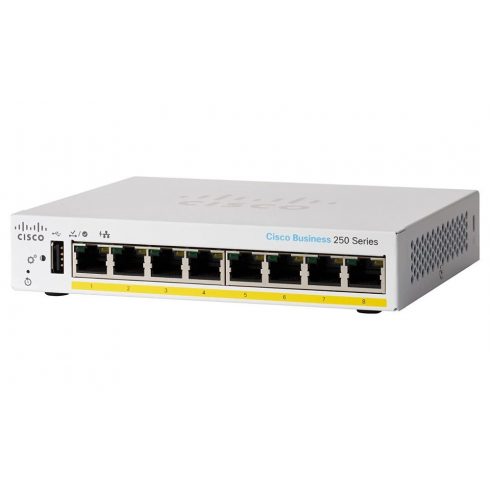 Cisco CBS250-8PP-D-EU Smart 8-port GE, djelomični PoE, stolno računalo, ekst. PSU