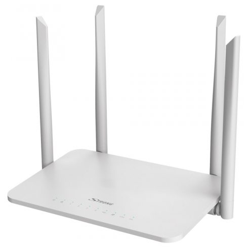 STRONG dvopojasni usmjerivač 1200S/ Wi-Fi postolje. 802.11a/b/g/n/ac/ 1200 Mbit/s/ 2.4GHz i 5GHz/ 4x LAN/ 1x WAN/ 1x USB/ bijeli