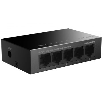   STRONG switch SW5000M/ 5x Gigabit RJ45 port/ 10/100/1000 Mb/s/ 10 Gb/s/ 802.3i/u/ab/ metalno kućište/ crna