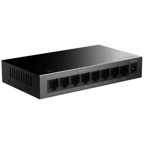 STRONG switch SW8000M/ 8x Gigabit RJ45 port/ 10/100/1000 Mb/s/ 16 Gb/s/ 802.3i/u/ab/x/az/ metalno kućište/ crna