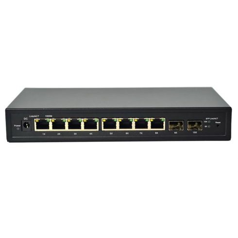 WaveRF AD1000-8GPD-2FM PoE obrnuti prekidač AD1000-8GPD-2FM s 8 gigabitnih priključaka, 2x SFP